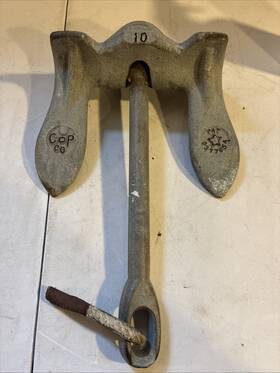2377054 C.p. Co. 10 Lbs Galvanized Anchor For Dinghy Rowboat Sm Sailboat Buoy Pull Hole