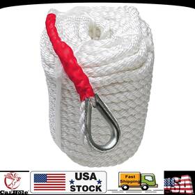 11006010 Carbole 3/4 Inch X150ft Twisted 3 Strand Nylon Anchor Boat Rope 12592lb With Thimble Rigging