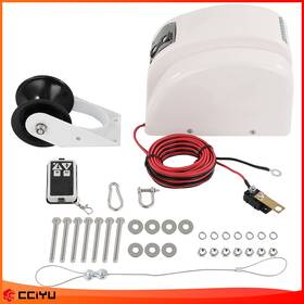 Cc135245y01 Cciyu Boat Anchor Winch Electric Marine With Wireless Remote Free Fall 45 Lbs
