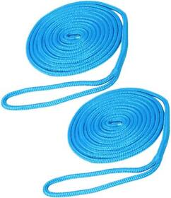 Nbjk-0346-bk02 Champion 2 Pack Of 1/2 Inch 25 Feet Double Braid Nylon Dock Line Mooring Rope