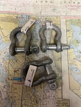 201209 Chicago Hardware Pack Of 3 #201209 Galvanized Screw Pin Anchor Shackles 3/8 Inch