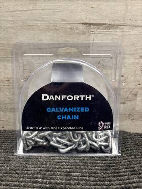 95130 Danforth Galvanized Chain 3/16 Inch X 4ft With One Expanded Link