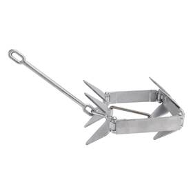 P022-a002-sil Darupsun Hot-dipped Boat Anchor 13lbs Foldable Sliding Box Fits For