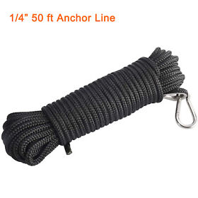 Ar-201203e-002 Das Marine 1/4inch X 50ft Double Braid Nylon Anchor Line With Thimble And Snap Hook