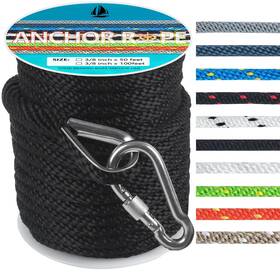 Rope-016 Dedu 3/8 Inch 100 Ft Anchor Rope Boat Solid Braid Mfp Line Wi