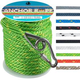 Rope-018 Dedu Anchor Rope 100 Ft 3/8 In Premium Solid Mfp Braid Line With Heavy Dut