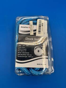 Db-351-2t Direct 2 Boater 3/8 Inch X 20ft Marine Blue - Pack Reflective Double Braided Nylon Dock Line New