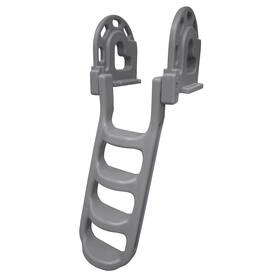 2084-f Dock Edge 4-step Flip-up Ladder Poly Roto Molded 500lb Capacity Grey