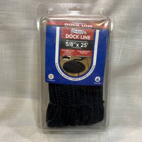 308495 Dockmate Nylon Braided Dock Line Marine Boat Rope 5/8 Inch X 25ft Black