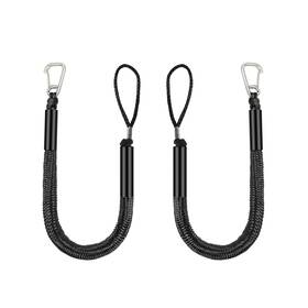 Bgntus-hookrope-2p-black Dockmoor Bungee Dock Rope With Stainless Steel Clip For Mooring The Boat 4 Feet Black