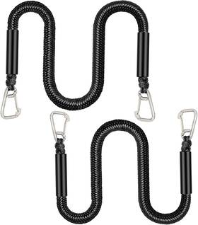 Docklines45-a Easylife-home 2 Pcs Marine Bungee Dock Line/boat Mooring Rope Tie Down Stretch Black