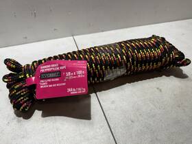 706036 Everbilt Diamond Braid Polypropylene Rope 3/8 In X 100 Black Red Yellow Floats