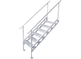 Extreme Max 3005.4281 Jumbo-tread Universal Mount Dock Stairs With Railing - 6-step