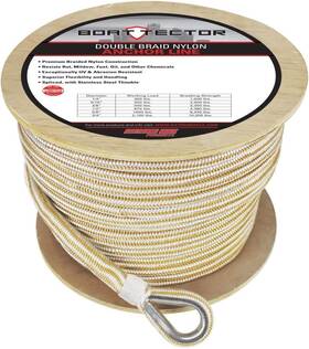 3006.2285 Extreme Max 3006.2264 Boattector Double Braid Nylon Anchor Line 3/4 Inch X 300ft