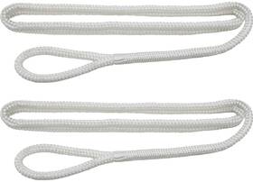 Extreme Max 3006.2591 Boattector Dbl Braid Nylon Fender Line 2-pack 3/8x6ft White