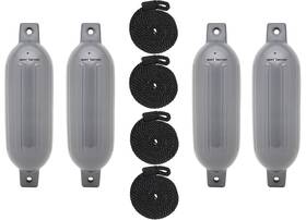 Extreme Max 3006.7539 Boattector Inflatable Fender Value 4-pack 4.5 Inch X 16 Gray