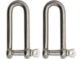 3006.8209.2 Extreme Max Boattector Stainless Steel Long D Shackle - 1/2 Inch 2-pack