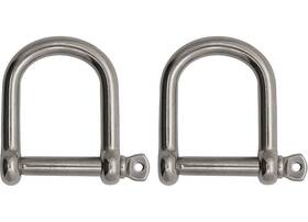 Extreme Max 3006.8228.2 Boattector Stainless Steel Wide D Shackle - 5/16 Inch 2-pack