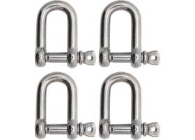 Extreme Max 3006.8237.4 Boattector Stainless Steel D Shackle - 1/4 Inch 4-pack