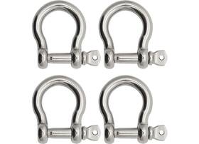 3006.8294.4 Extreme Max Boattector Stainless Steel Bow Shackle - 3/8 Inch 4-pack