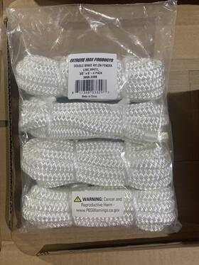 3006-3398 Extreme Max Products 4 Pack 3/8 Inch 6 Ft Premium Double Braid Nylon Line Boat Marine Dock Mooring Rope