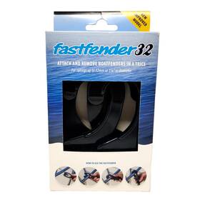 Fastfenders 718819363026 Fastfender 32 Two Boatfenders Clips For Railings Up To 1-1/4 Inch Black Fenders Nob