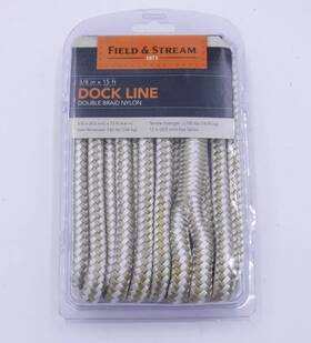 Feh01012 Field & Stream And Double Braid Nylon Dock Line 3/8 Inch X 15ft -white