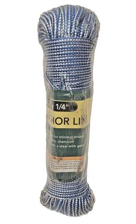 97643 Fishermans Habit Poly Anchor Line 1/4 Inch X100ft Blue Rope