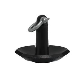 Five Oceans 197988196464 River Anchor 12 Lbs Boat Cast Iron Black Vinyl-coated With Shackle
