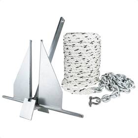 Five Oceans 3939-5162 4 Lb Fluke Anchor Kit - Boat With Hand-spliced Rope And Chain