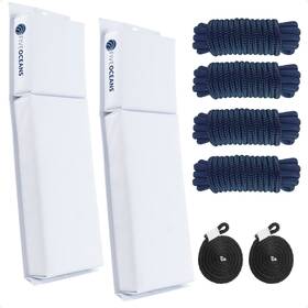 4614-c1-ns Five Oceans 2-pack Flat Boat Fender Kit White 24 Inch X 6-7/8 2-1/2 Includes 1/2 15ft