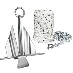 Five Oceans 4624-5168-ns 8 Lb Fluke Anchor Kit - Slip-ring Boat With Hand-spliced Rope And Chain