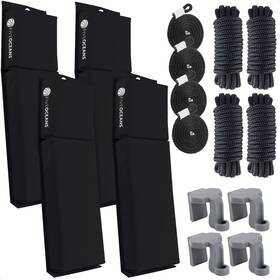 4682-c1-ns Five Oceans 4-pack Black Flat Boat Fender Kit Includes 24 Inch X 6-7/8 2-1/2