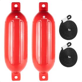 4945-ns Five Oceans 2-pack Twin Eye Ribbed Boat Fenders 6.5 X 23-inch Red