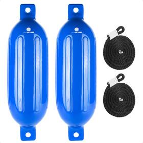 4949-ns Five Oceans 2-pack Twin Eye Ribbed Boat Fenders 6.5 X 23-inch Blue