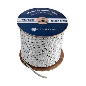 Five Oceans 810033305955 Boat Anchor Rope 9/16 Inch X 200 Ft - Marine Premium 3-strand Whi