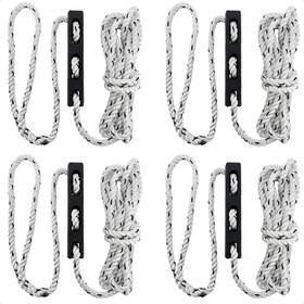 Five Oceans 810033309809 Boat Mooring Kit 4-pack 1/2 Inch X 20ft 3-strand Ropes With 12 Eye Loop And Snubbers