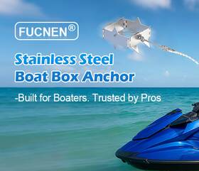 Fucnen-baxm-20 Fucnen Stainless Steel Boat Box Anchor 8lb 12-prong Folding Square