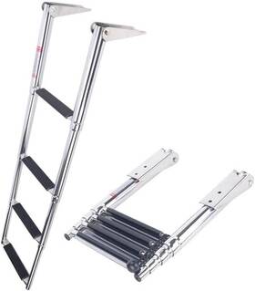 7341 Futurup 4 Steps Stainless Steel Telescoping Boat Ladder Swim Step 600 Silver