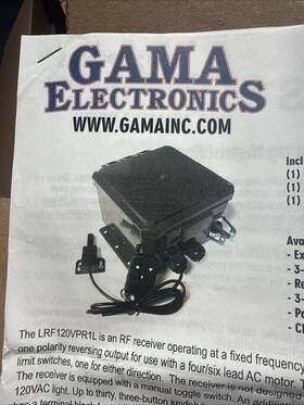 Gama Electronics Lrf120vpr1l-ls Boat Lift Rf Remote Control System With Limit Switches 120vac