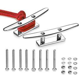 Ganguola 599451170170 Boat Cleat 4 Inch Open Base 2 Pcs Small Dock Heavy Duty 316 Stainless S