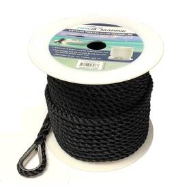 4-65101 Gen3 Marine 3 Strand Twisted Black Boat Anchor Line 3/8 Inch X 50ft