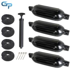 Gre108580 Greatparts 4 Black 6.5 Inch X 23 Ribbed Marine Boat Fender Vinyl Bumper Dock Shield Protection