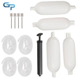 Gre108620 Greatparts 4 White 5.5 Inch X 20 Ribbed Marine Boat Fender Vinyl Bumper Dock Shield Protection