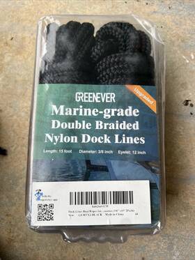 Gj-dockline-01 Greenever Marine-grade Double Braided Nylon Dock Lines 15ft Length 3/8 Inch 2 Pack