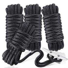 Gj-mtx-01 Greenever Dock Lines And Ropes Boat Accessories - 4 Pack 3/8 Inch X 15ft Double Braided Nylon