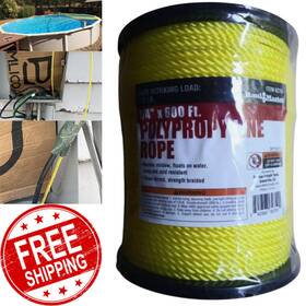 62751 Haul Master Submersible Pump Safety Rope 1/4 Inch X 600 Ft Well Pumps Polypropylene Floats New