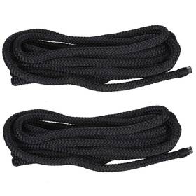 Hollosport 901563976921 Boat Dock Ropes Double Braided Nylon 2-pack Loop Black Blue