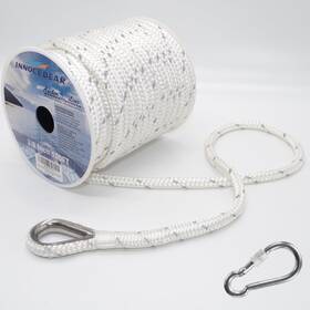 Ab-121 Innocedear Double Braided Nylon Anchor Rope White Reflective 3/8 Inch X 100ft 1/2 150ft Anc