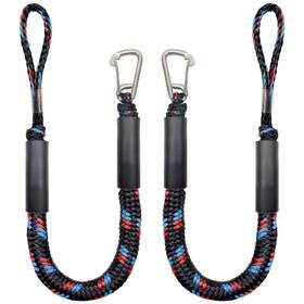 Iririi 707338777788 4 Feet Bungee Boat Dock Line Mooring Rope With Stainless Steel Clip Accessories
